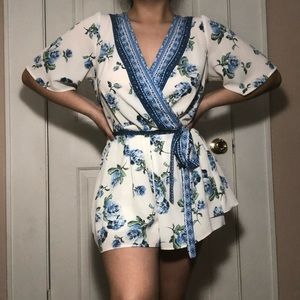 Flower dress romper
